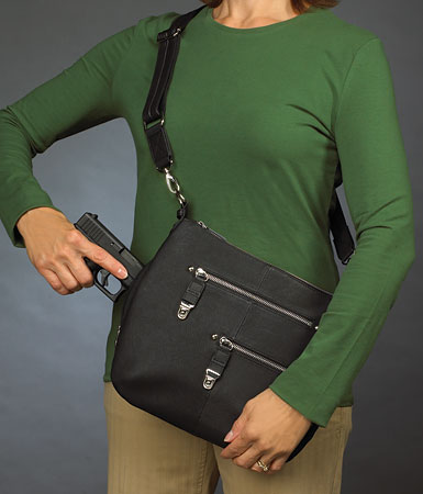 Gun Tote'n Mamas GTM-23 Chrome Zip Handbag