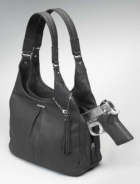 Gun Tote'N Mamas GTM-32 Pleated Slouch Handbag/Black
